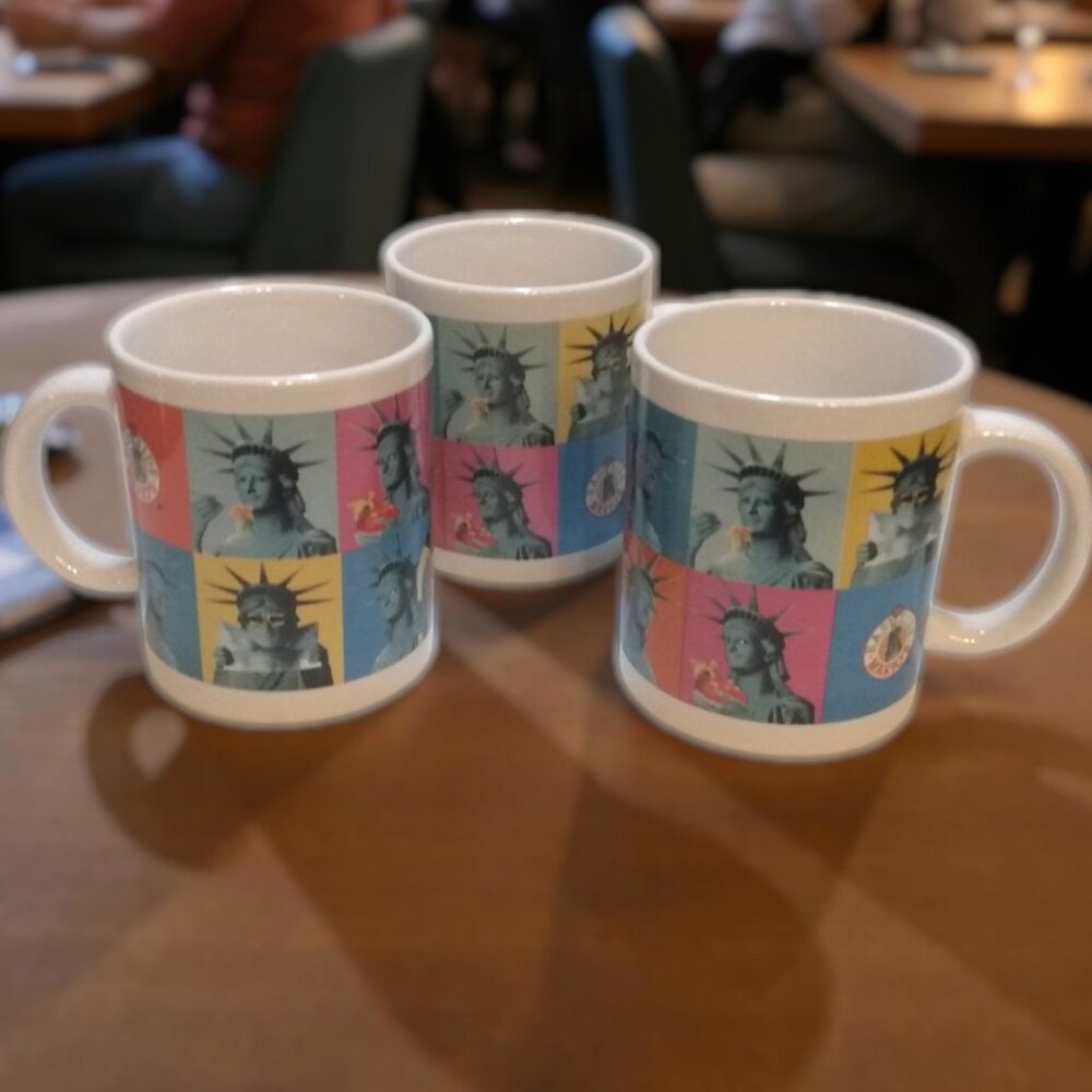 Vintage 90's Mother Parkers East Side Marios Lady Liberty Mugs-Set Of 3